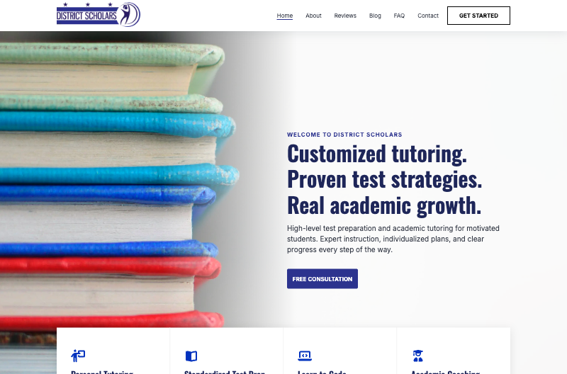 screenshot of districtscholars.com