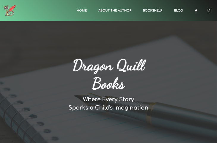 screenshot of dragonquillbooks.com
